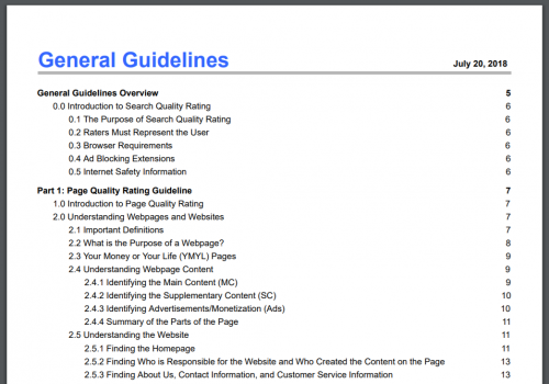 GoogleのQuality Raters' Guideline